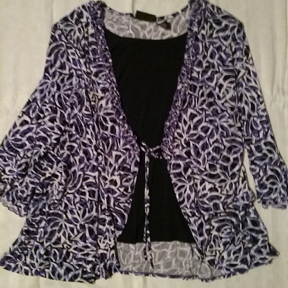 Maggie Barnes Tops - Maggie Barnes womens layered look Dressy Blouse 2x